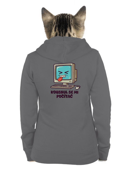 Kousnul se mi počítač dámská mikina na zip Steel Gray
