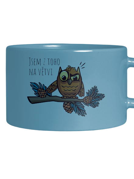 Jsem na větvi hrnek makronka Blue Macaron