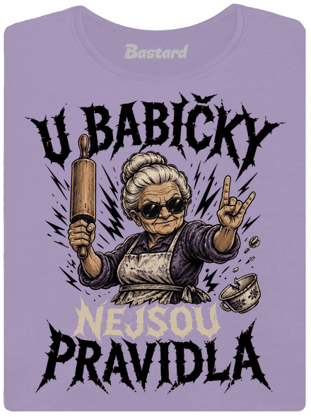 U babičky dámské tričko s lemem Lavender
