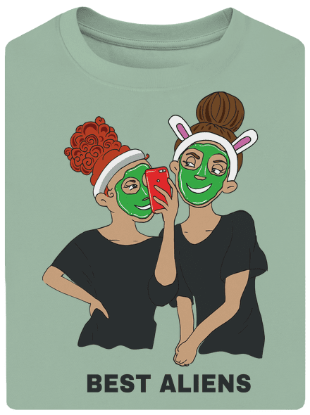 Best aliens unisex tričko oversized Sage