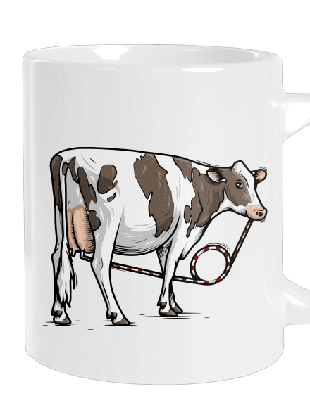 Cow drink velký hrnek White