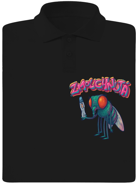 Zmouchnutá pánská polokošile Black
