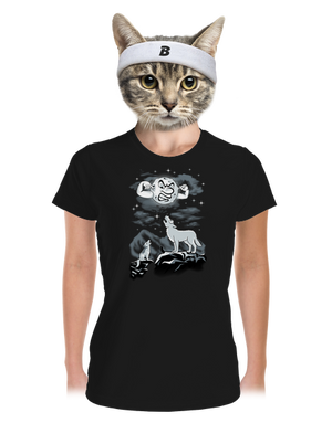 Vlčí árie dámské sportovní tričko Black