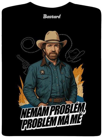 B19: Chuck Norris z Walker, Texas Ranger pánské tričko Black