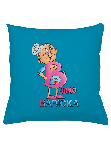 B jako babička polštář Blue Turquoise