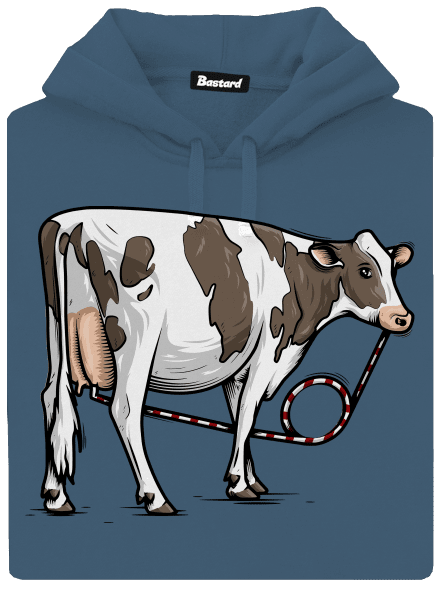 Cow drink dámská mikina klokanka Denim