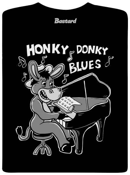 Honky donky blues pánské dlouhý rukáv Black