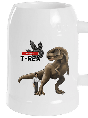 Komisař T-Rex půllitr White