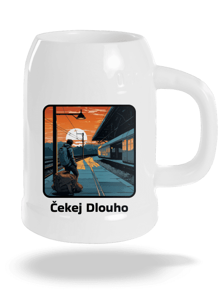 Čekej dlouho půllitr White