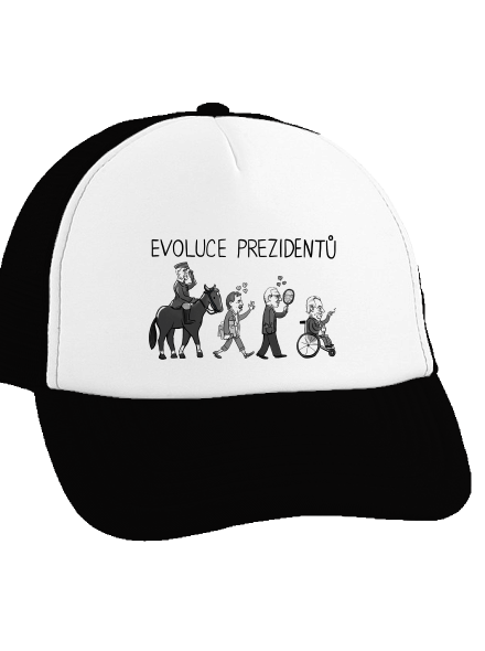 Evoluce prezidentů kšiltovka truckerka Black cap