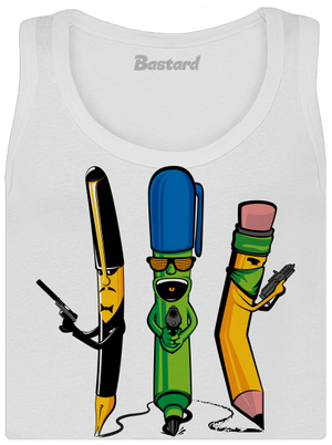 Psací gang dámské tílko klasické White