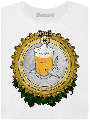 Pivní horoskop: Ryba dámské tričko s lemem White