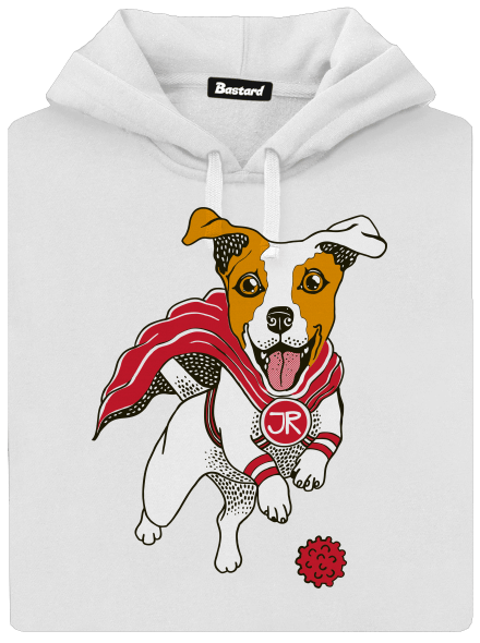 Jack Russell dámská mikina klokanka White