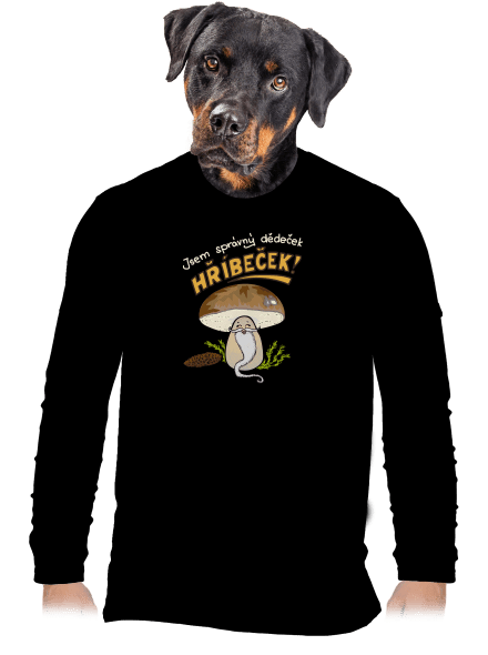 Babka a hříbeček pánské dlouhý rukáv Black