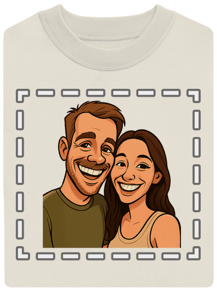 Karikatura z vlastní fotky unisex mikina bez kapuce Off White