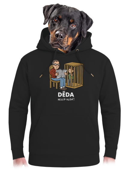 Děda hlídá unisex mikina premium Dark Black