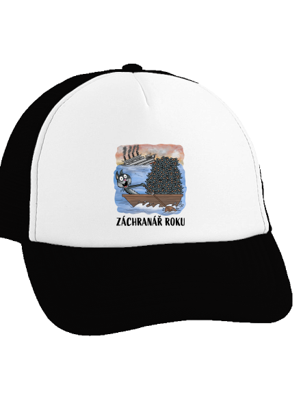 Záchranář roku kšiltovka truckerka Black cap
