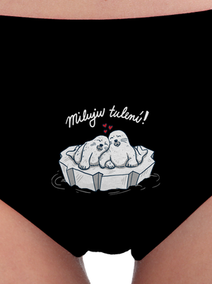 Miluju tulení dámské kalhotky Black