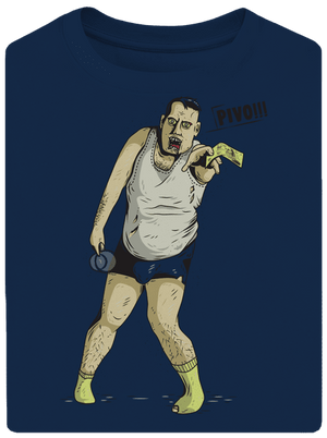 Beer zombie unisex tričko oversized Midnight Blue