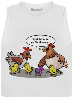 Velikonoční kuře dámské tílko volné White