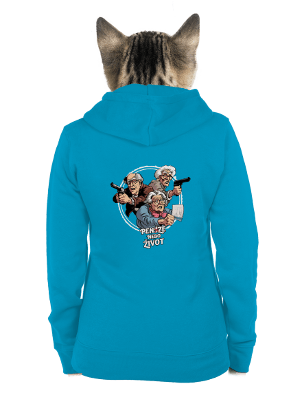 Penze nebo život dámská mikina na zip Blue Atol