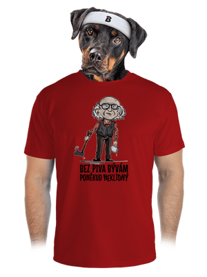 Neklidný bez piva pánské sportovní tričko Red Mal