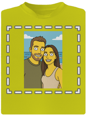 Simpsonovi z vlastní fotky dětské sportovní tričko Neon Yellow