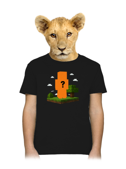 Minecraft z vlastní fotky dětské tričko Black