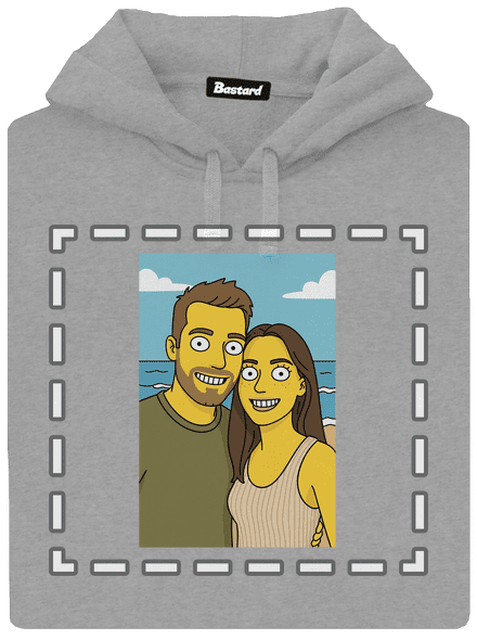 Simpsonovi z vlastní fotky pánská mikina klokanka Light Melange
