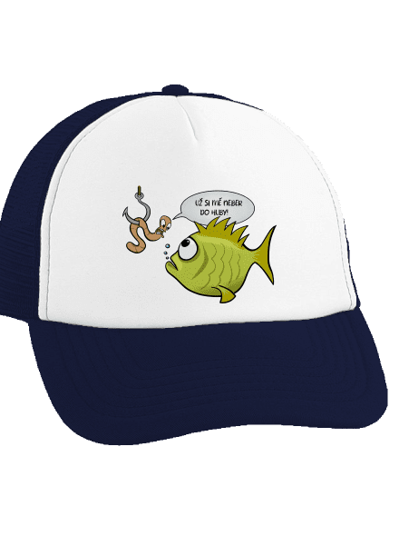 Ryba a žížala kšiltovka truckerka French Navy cap