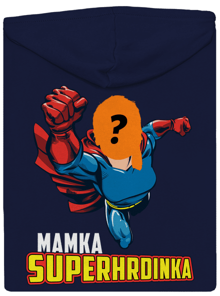 Mamka superhrdinka pánská mikina na zip Navy