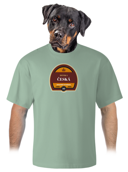 Pivní etiketa unisex tričko oversized Sage