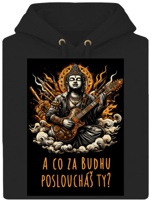 Hudební budha unisex mikina premium Dark Black