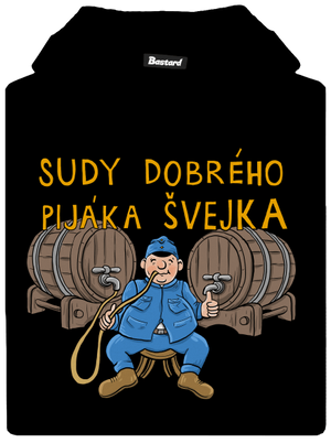 Sudy dobrého pijáka Švejka dětská mikina klokanka Black
