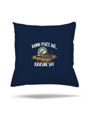 Ranní ptáče spí polštář Dark Navy