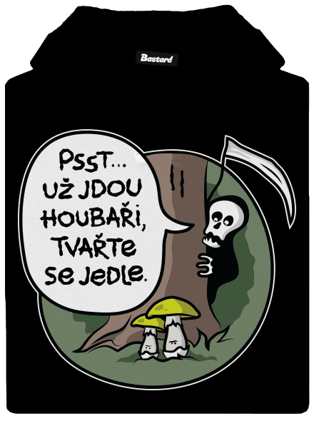 Muchomůrky zelené pánská mikina klokanka Black