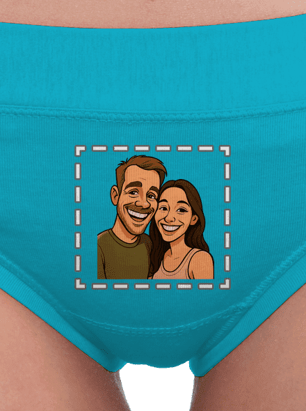 Karikatura z vlastní fotky dámské kalhotky Turquoise