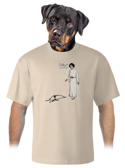 Luke a Leia unisex tričko oversized Almond