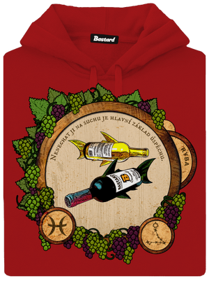 Vinný horoskop: Ryba dámská mikina klokanka Red Mal