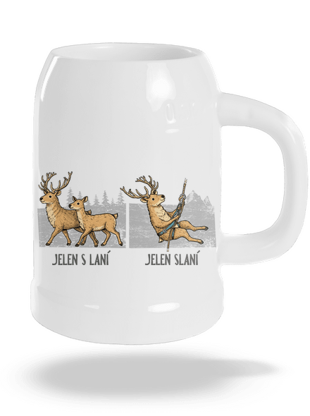Jelen s laní půllitr White