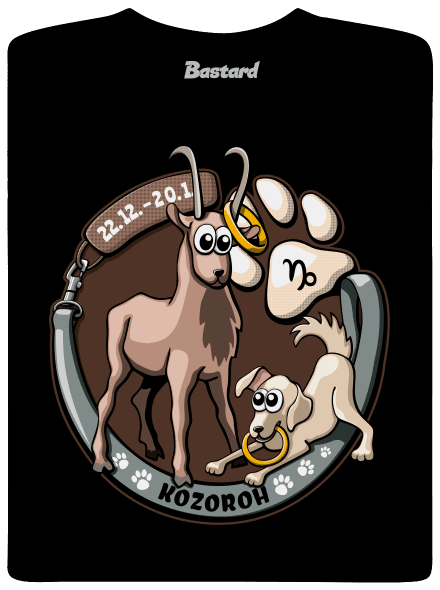 Psí horoskop: Kozoroh pánské tričko Black