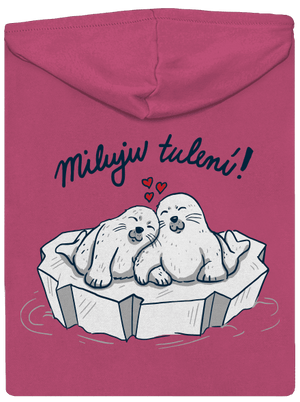 Miluju tulení dámská mikina na zip Magenta