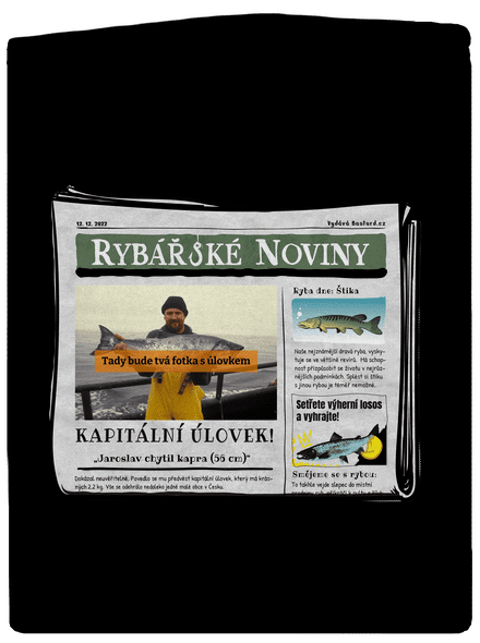 Rybářské noviny dámská mikina na zip Black