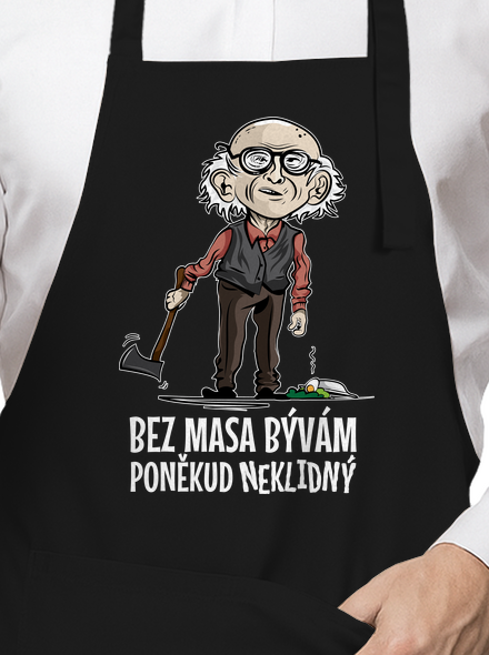Neklidný bez masa zástěra Black