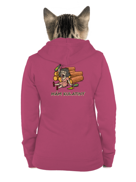 Mám kulatiny dámská mikina na zip Magenta