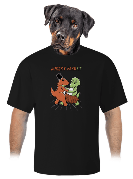 Jurský parket unisex tričko oversized Black