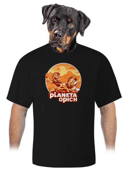 Planeta opich unisex tričko oversized Black