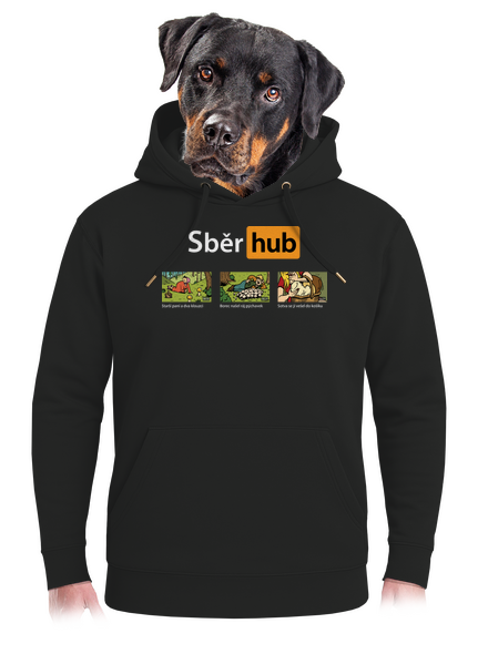 Sběr hub unisex mikina premium Dark Black