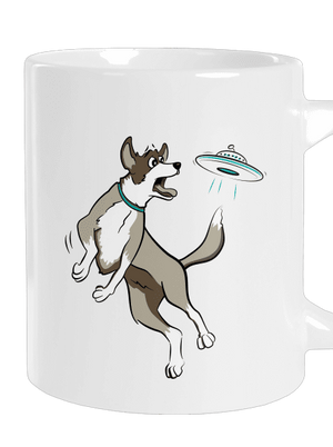 Létající talíř velký hrnek White