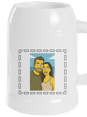 Simpsonovi z vlastní fotky půllitr White